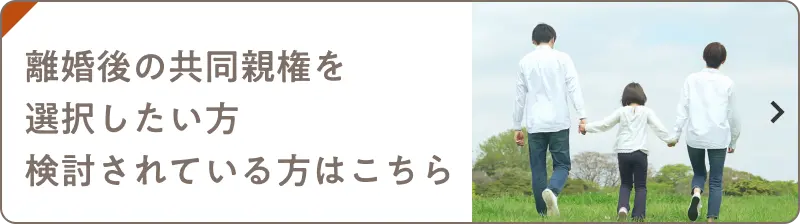 離婚後の共同親権を選択したい方 検討されている方はこちら